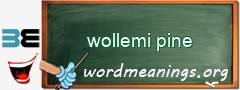WordMeaning blackboard for wollemi pine